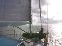 03 Karsten enjoys the morning on the bow