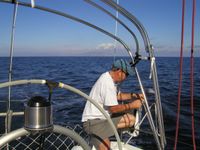 11 John Nugent repairs a lifeline guard